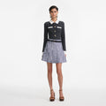 Grey Contrast Collar Cardigan