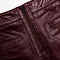 Burgundy Leather  Shorts