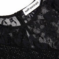 Black Rhinestone Lace Sleeve Top