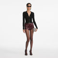 Burgundy Leather  Shorts