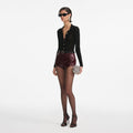 Burgundy Leather  Shorts