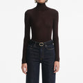 Brown Viscose Knit Top