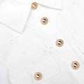 White Cotton Broderie Collared Midi Dress