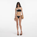 Black Crochet Flower Bikini Top