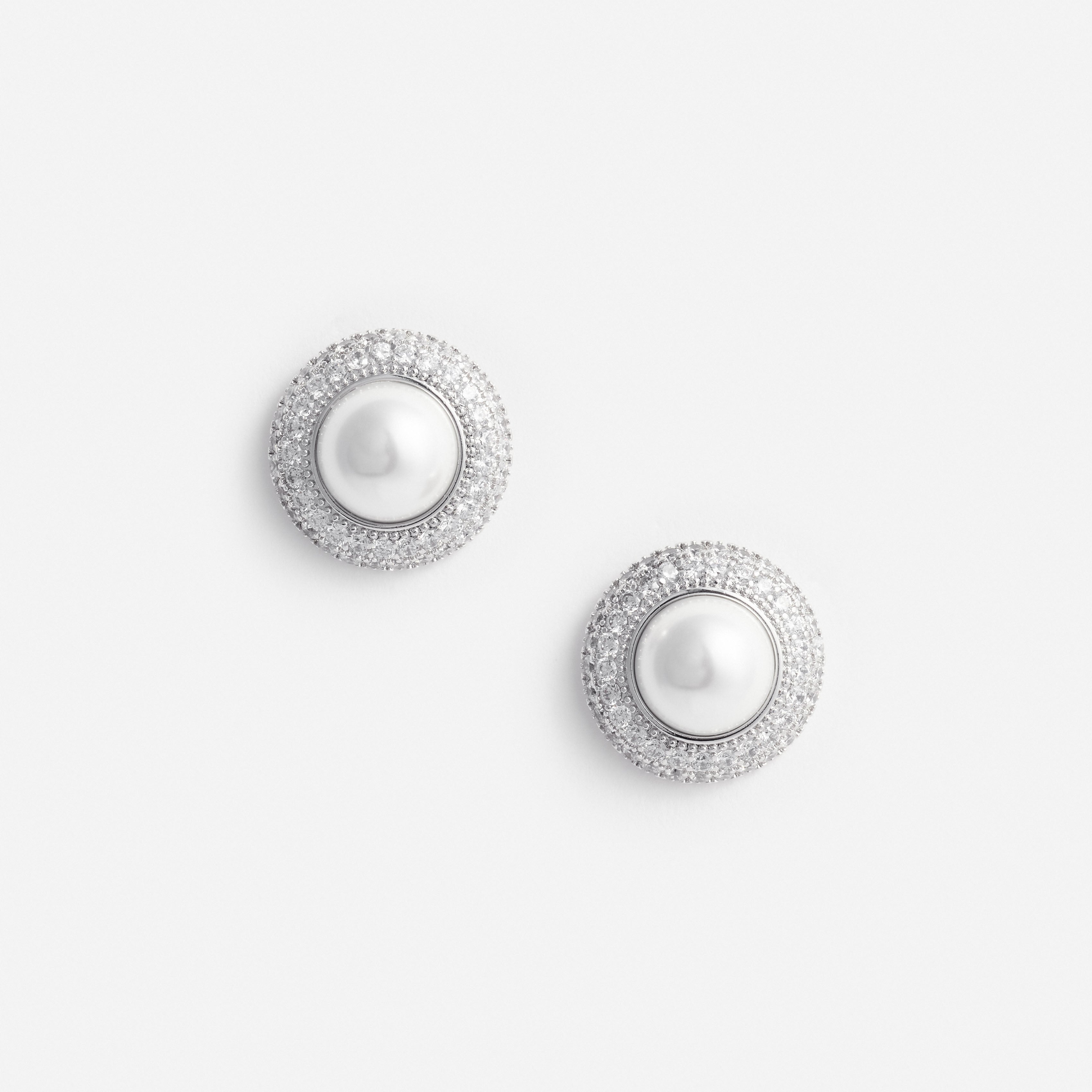 Small Crystal Pearl Earrings