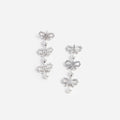 Micro Bow Pearl Tiered Earrings