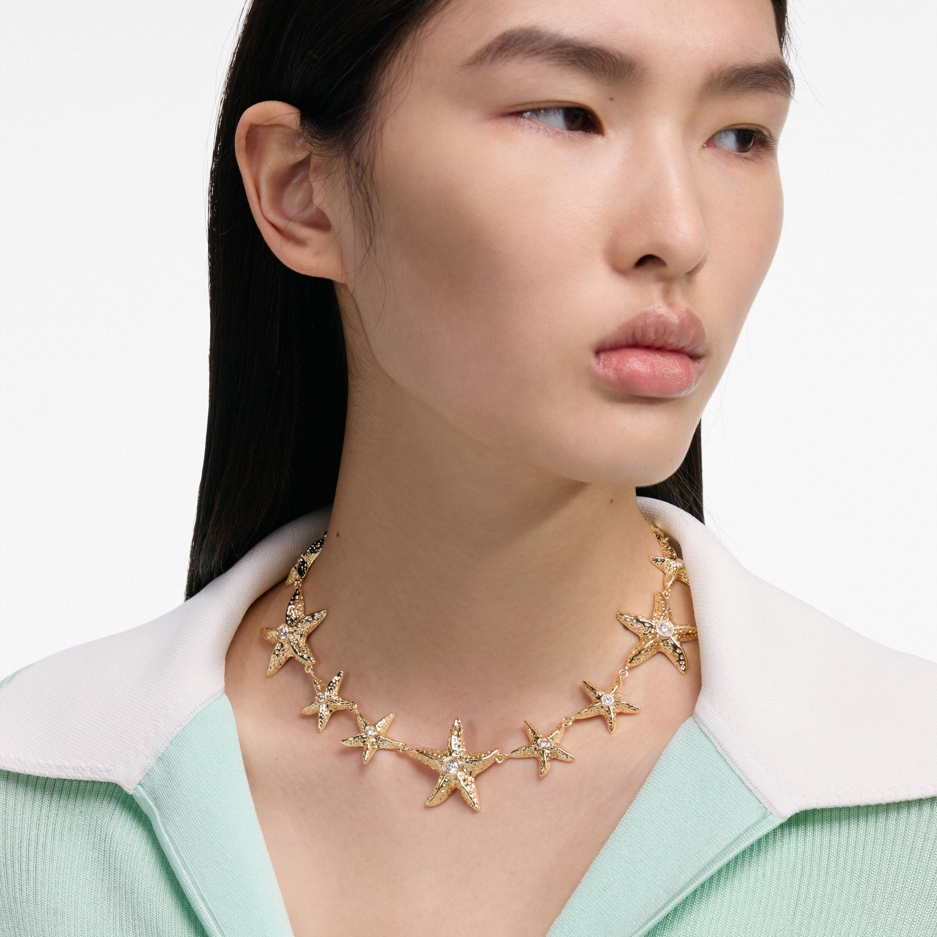 Mottled Gold Sea Star Necklace
