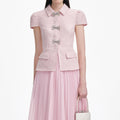 Pink Boucle Midi Dress