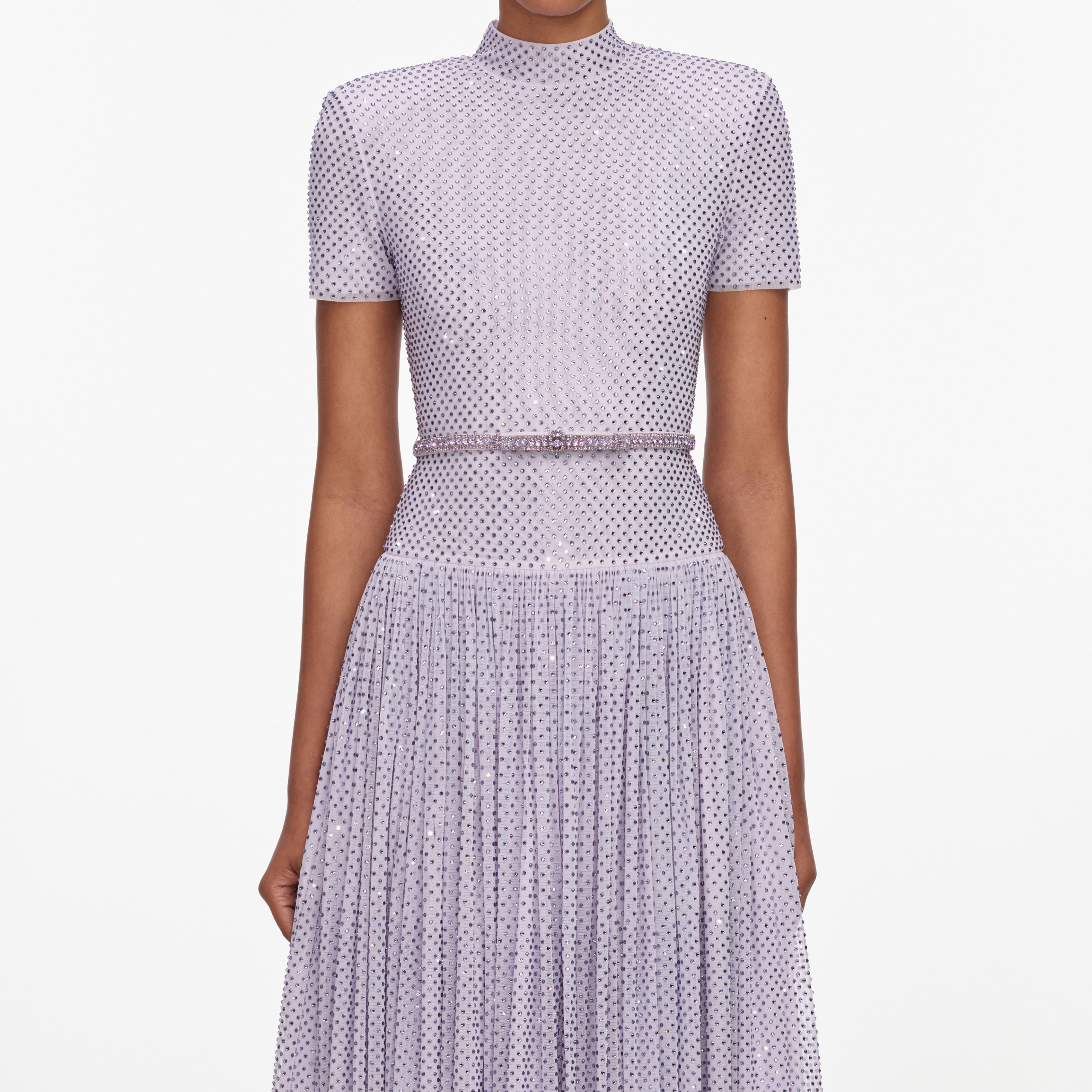 Lilac Rhinestone Midi Dress
