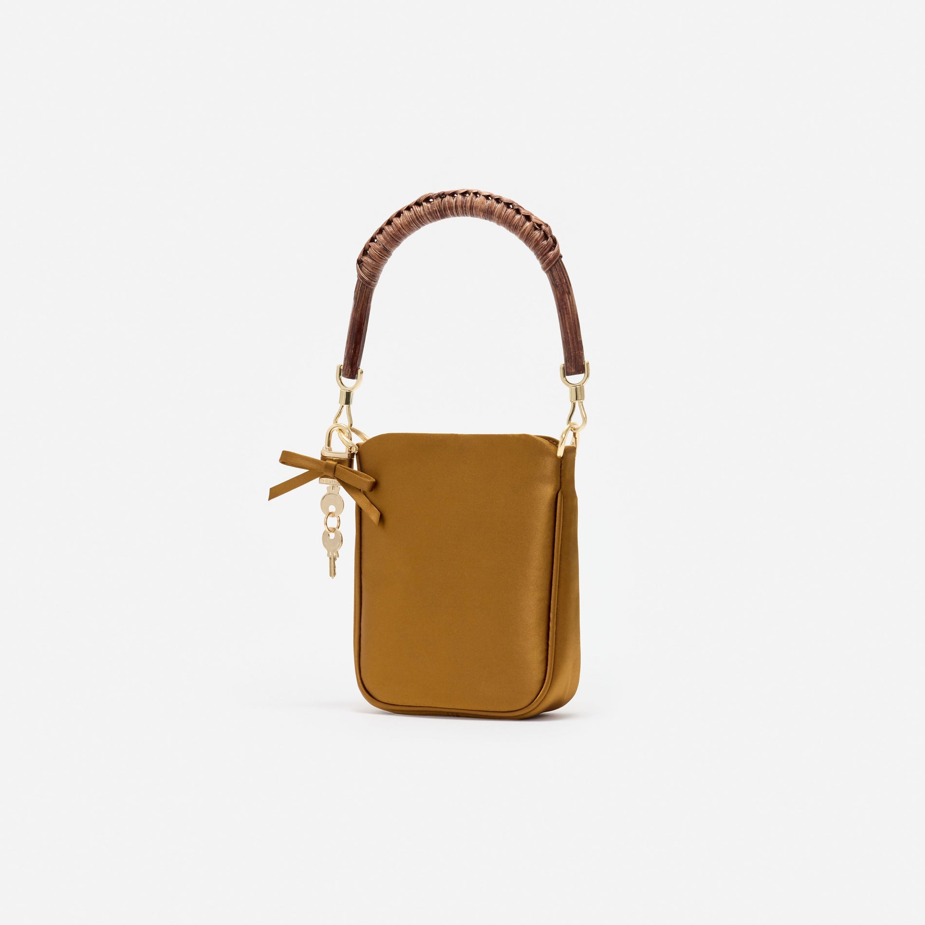 Gold Satin Mini Tote Bag