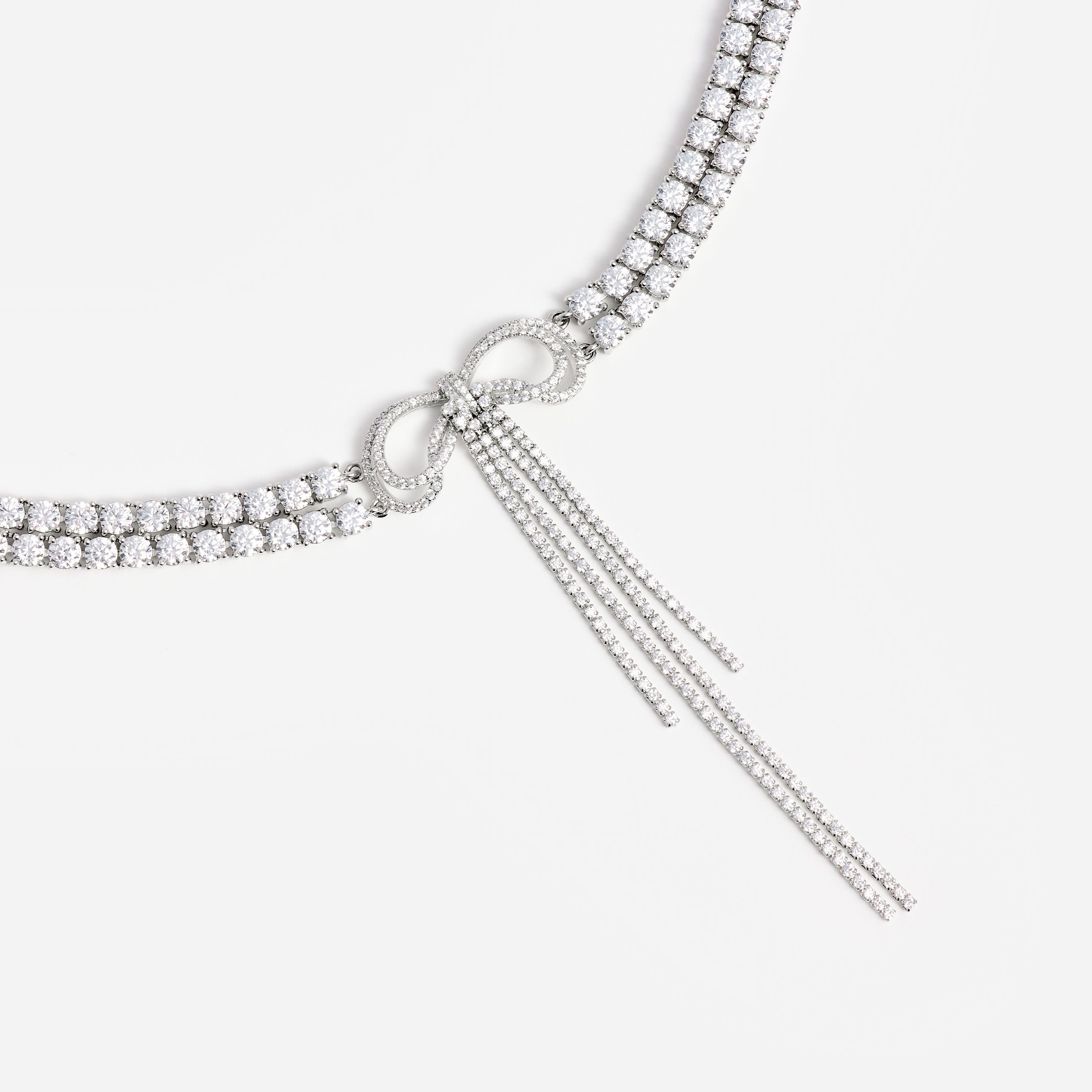 Double Crystal Bow Choker