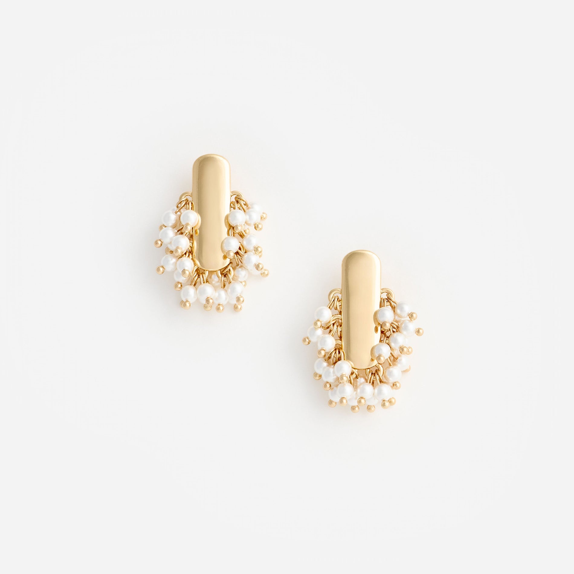 Gold Pearl Cluster Earrings
