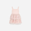 Pink Sequin Embellished Tiered Dress
