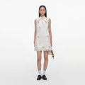 Cream Broderie Denim Mini Dress
