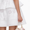 White Linen Blend Peplum Mini Dress