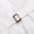 White Linen Blend Peplum Mini Dress