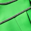 Green Crepe Rhinestone Detail Mini Dress