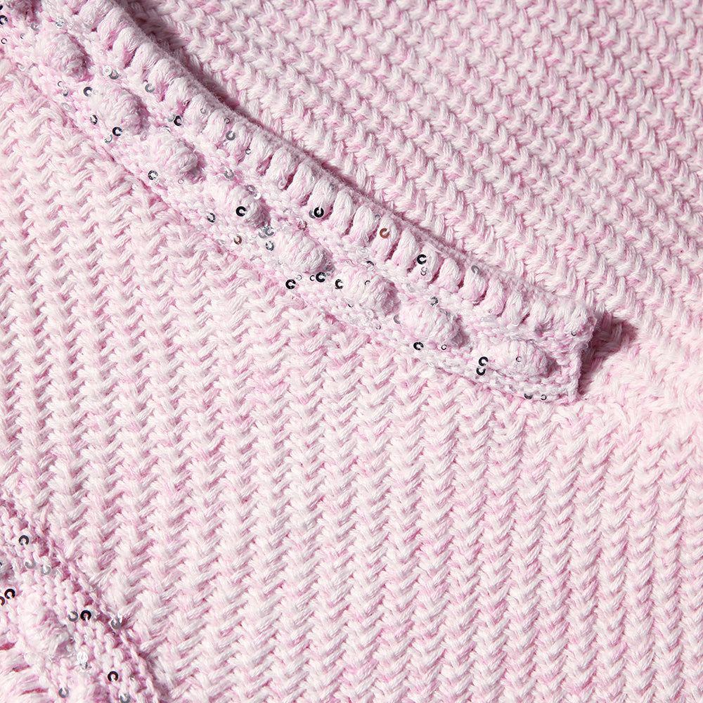 Pink Knit Crop Cardigan