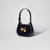 Black Crescent Bow Mini Shoulder Bag