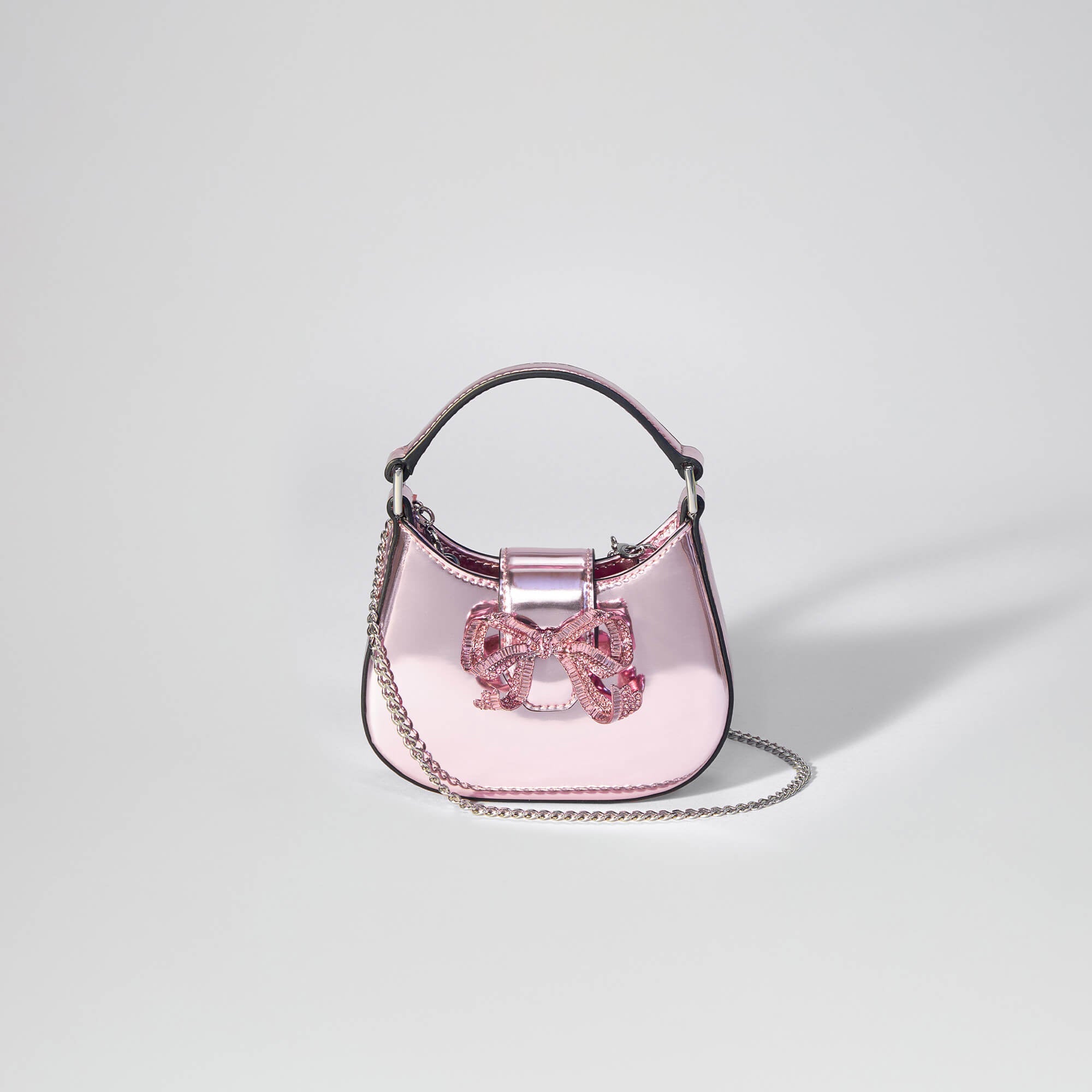 Pink Crescent Bow Micro Bag