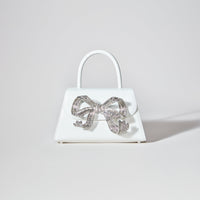 The Bow Mini in White with Diamanté