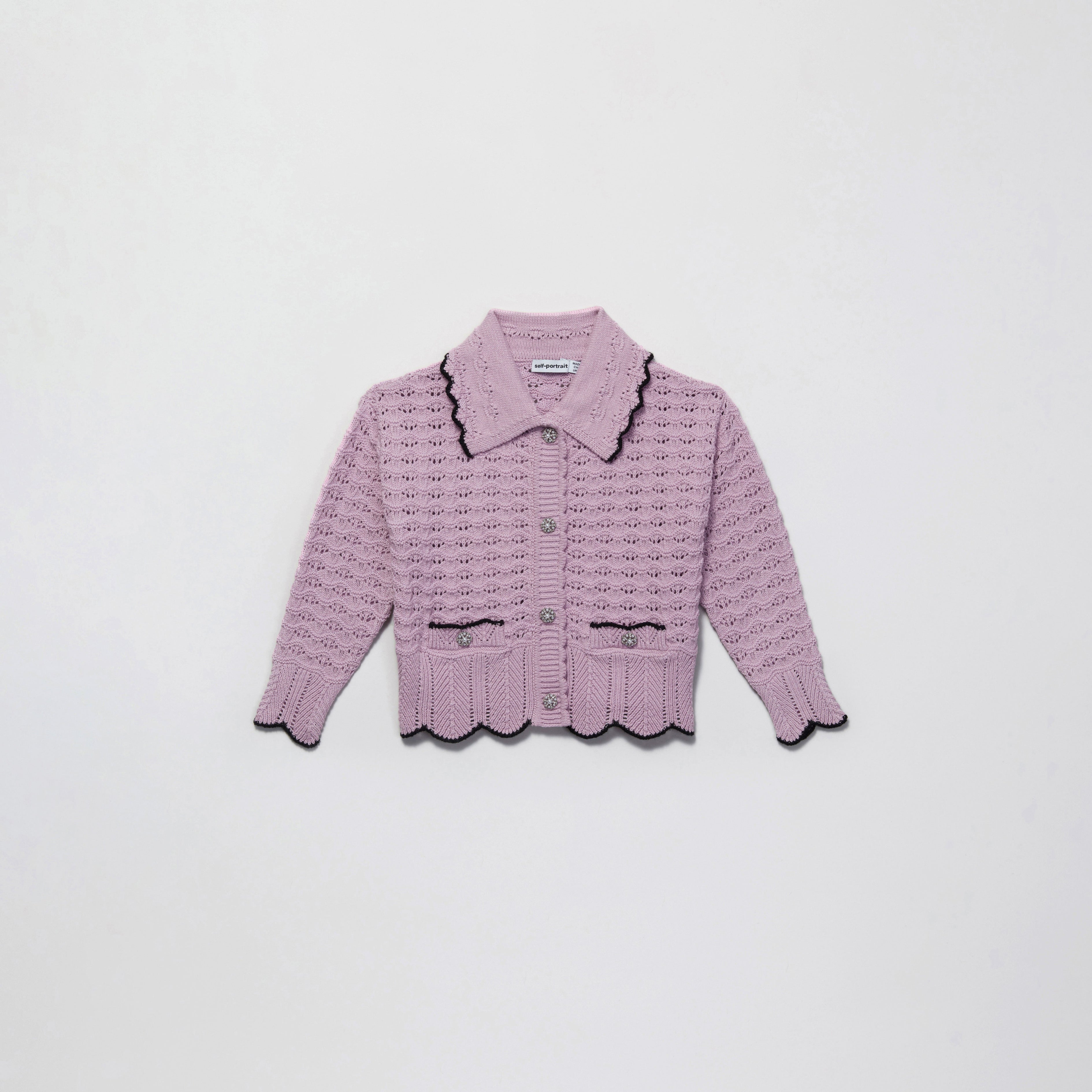 Lilac Crochet Knit Cardigan