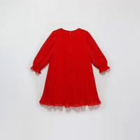 Red Chiffon Ruffle Mini Dress