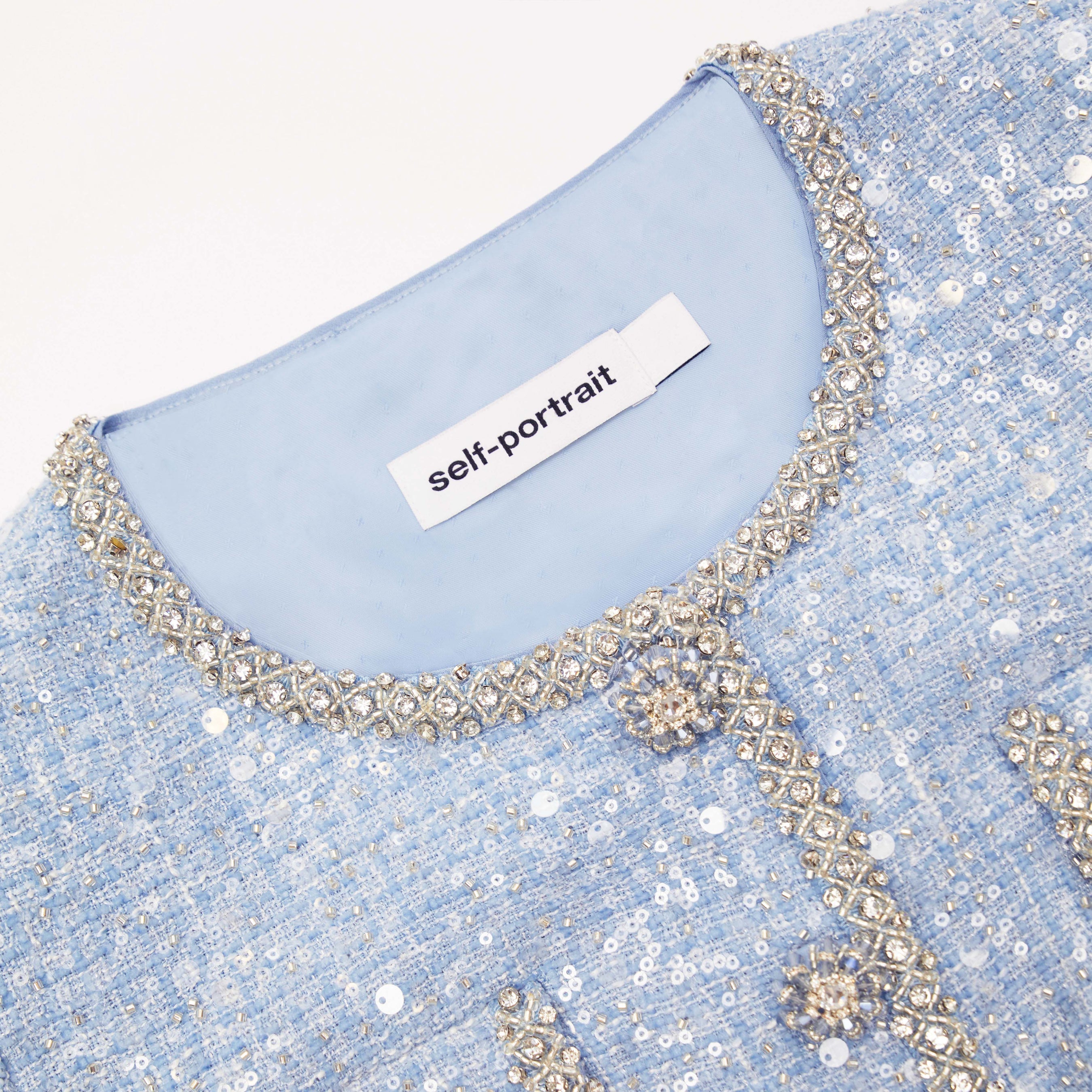 Blue Sequin Boucle Jacket