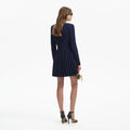 Navy Weave Knit Mini Dress