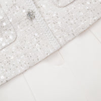 Cream Sequin Boucle Jumpsuit