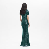 Teal Sequin Maxi Dress