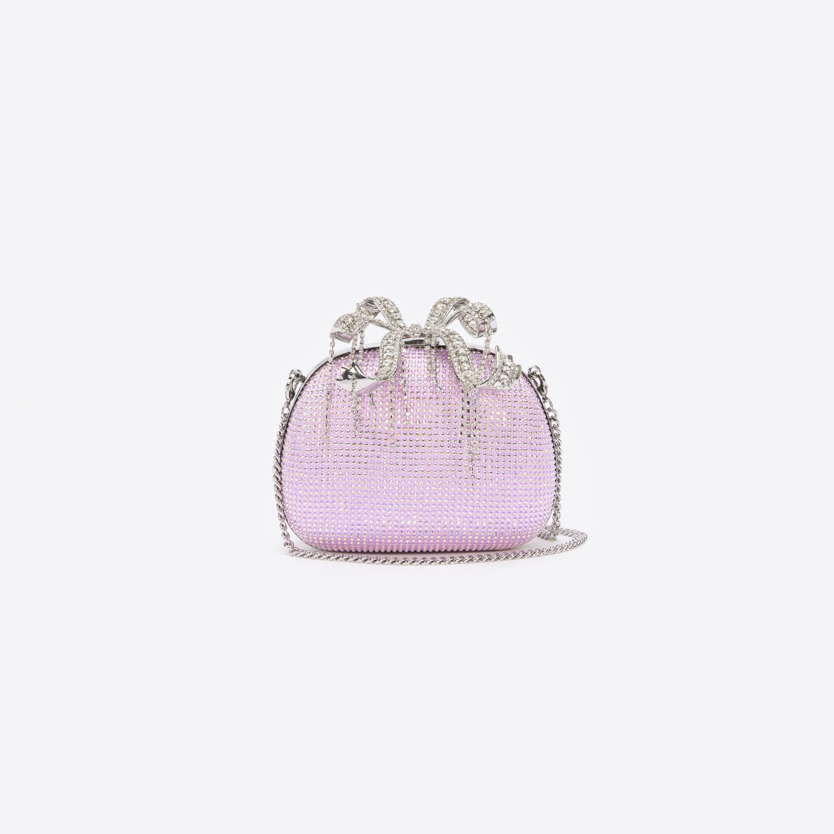 Purple Crystal Clutch Bag