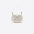 Champagne Rhinestone Micro Crescent Bag