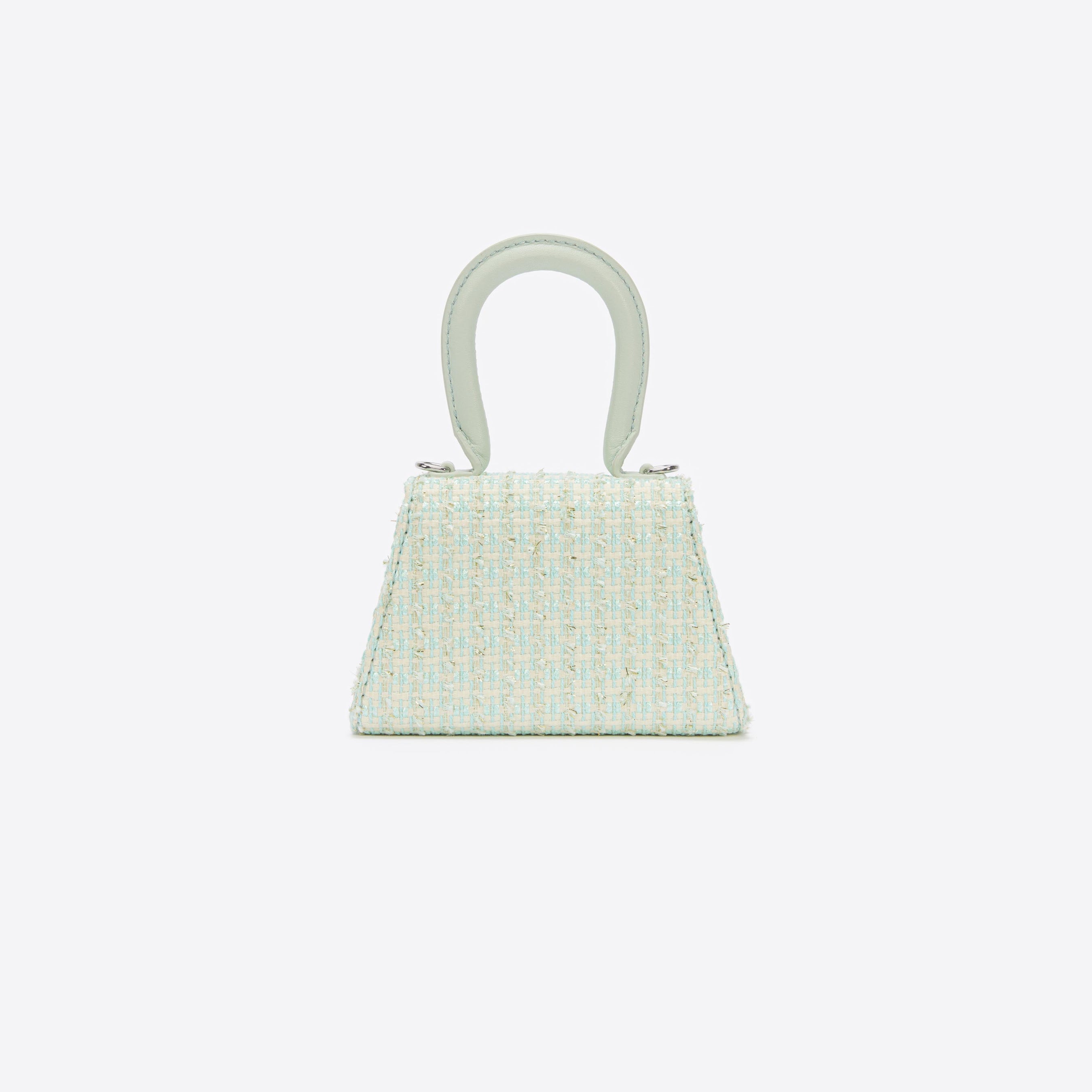 Mint Boucle Micro Bow Bag