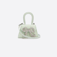 Mint Boucle Micro Bow Bag