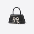 Black Leather Mini Bow Bag