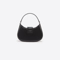 Black Leather Crescent Bag