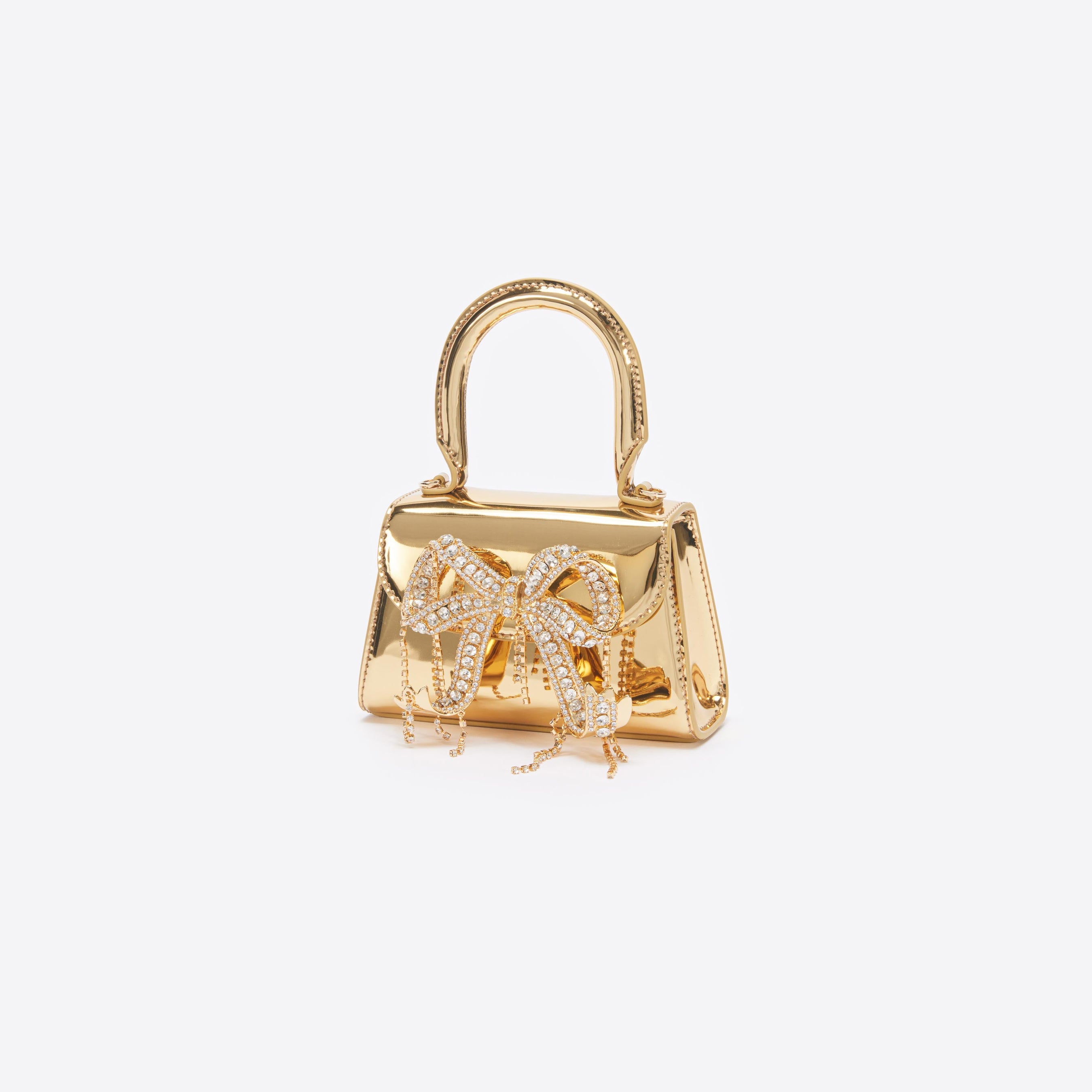 Gold Metallic Micro Bow Bag