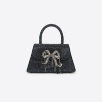 Black Rhinestone Mini Bow Bag