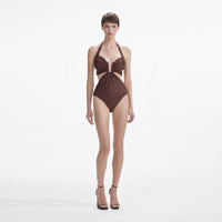 Brown Rhinestone Swimsuit