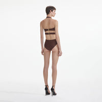 Brown Rhinestone Swimsuit