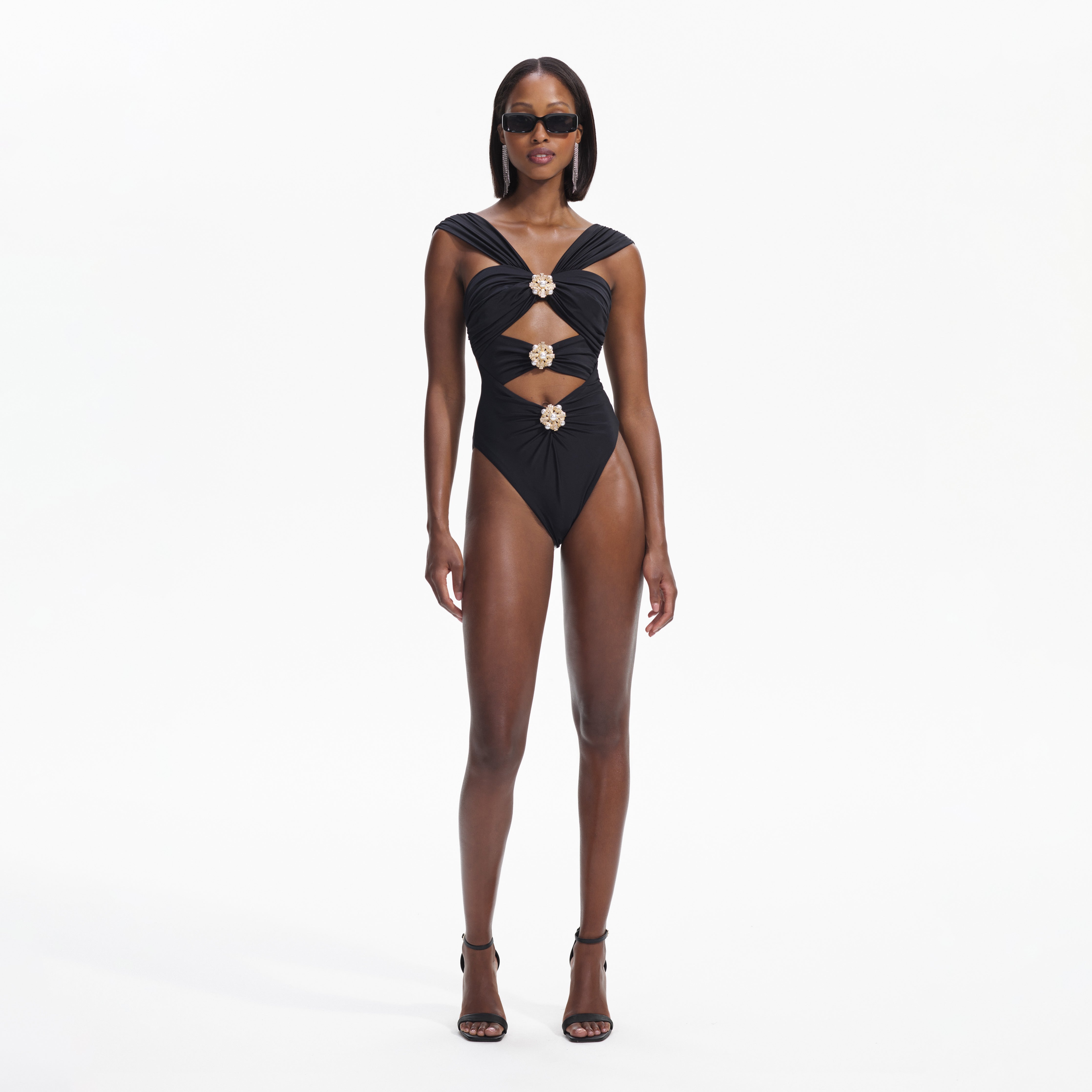 Black Cut Out Swimsuit