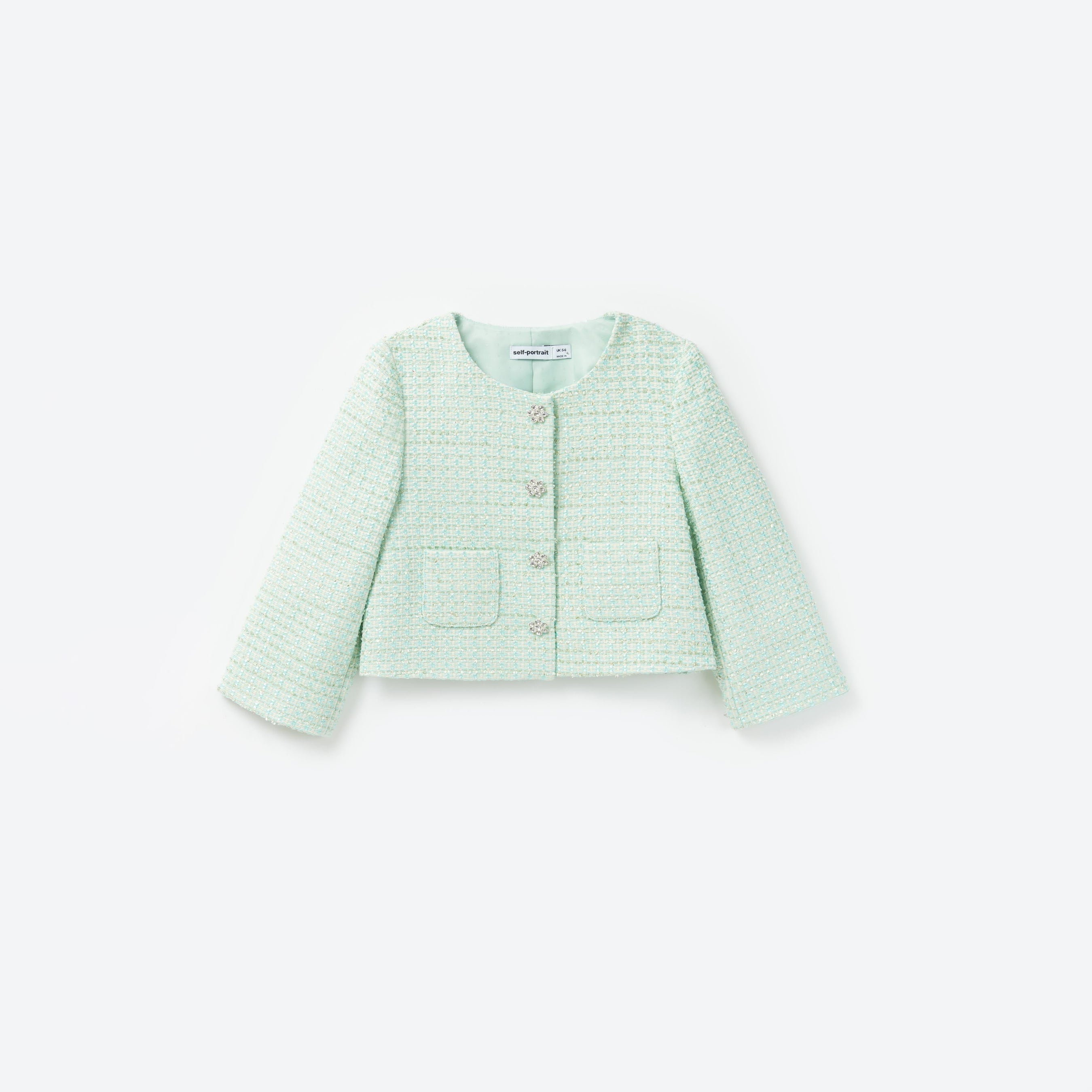 Mint Boucle Button Jacket