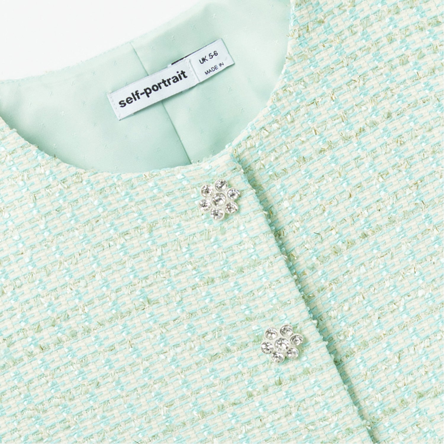 Mint Boucle Button Jacket