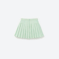 Mint Boucle Pleated Skirt