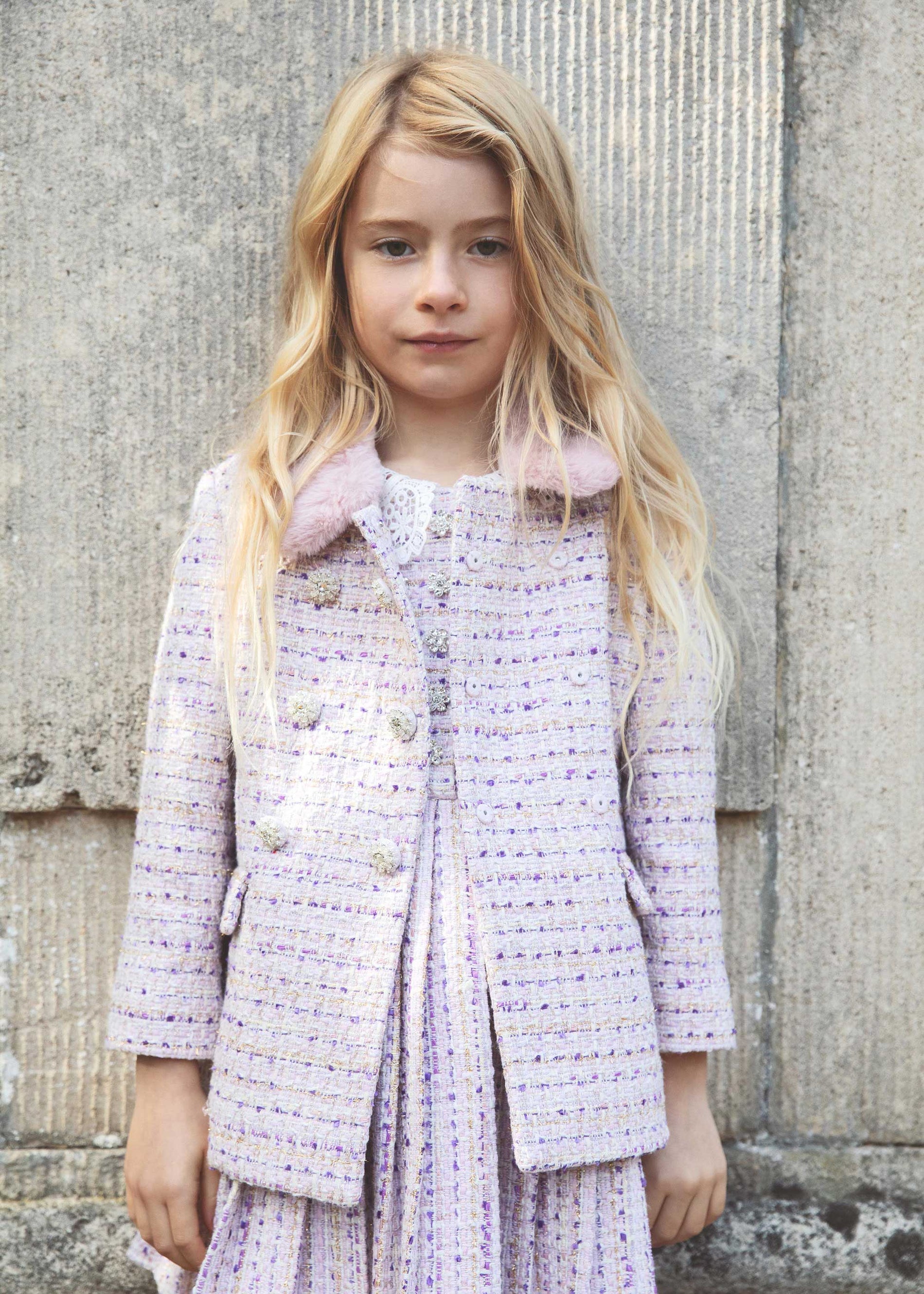 Lilac Boucle Coat