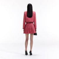 Red Boucle Mini Skirt