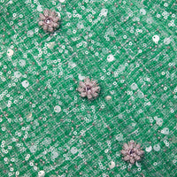 Green Boucle Midi Skirt