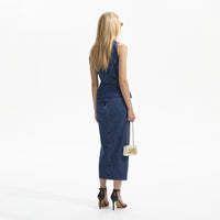 Sleeveless Denim Midi Dress