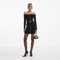Black Chenille Knit Mini Dress